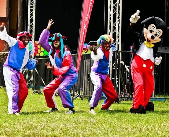 Colourful puppet show theatre with interactive puppet characters for kids parties in Nairobi