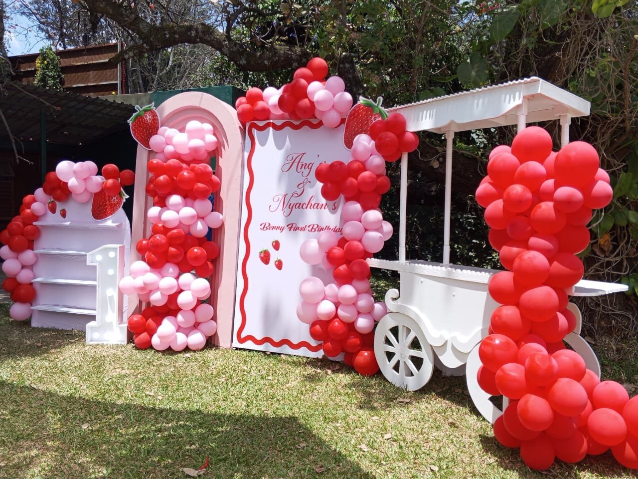 Grand Double Door Balloons Backdrop, Gift Stand and Display Table with Balloons Installation for Hire in Nairobi - view 2