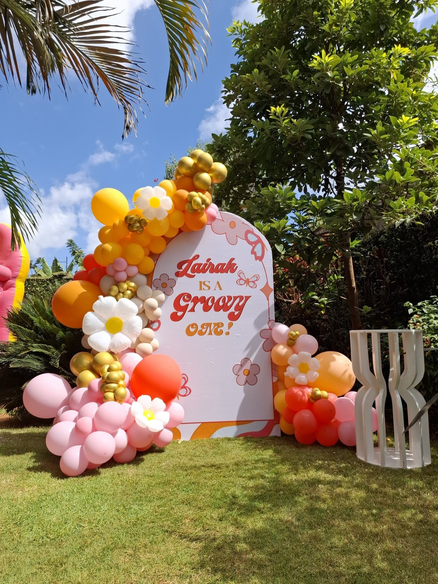 Birthday-Themed Luxe Doorway Balloon Arch & Pedestal Cake Stand for Hire in Nairobi - view 2