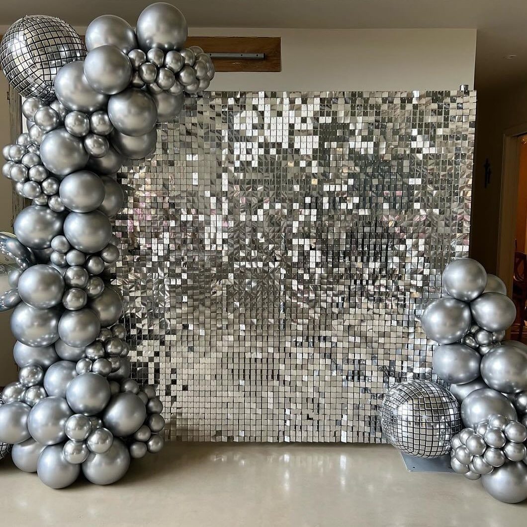 2 by 2m Shimmer Wall Backdrop and Pedestal Cake Stand for Hire in Nairobi - view 3