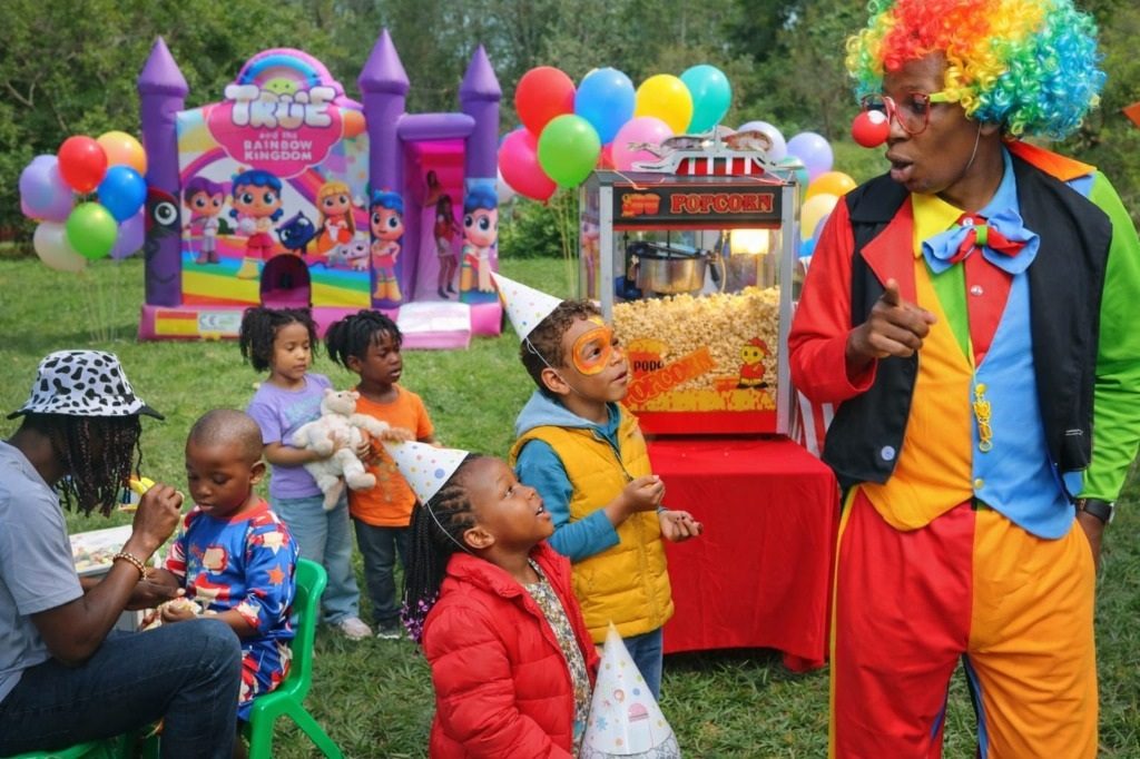 Clown (Bambula) with Games for hire at kids parties in Nairobi