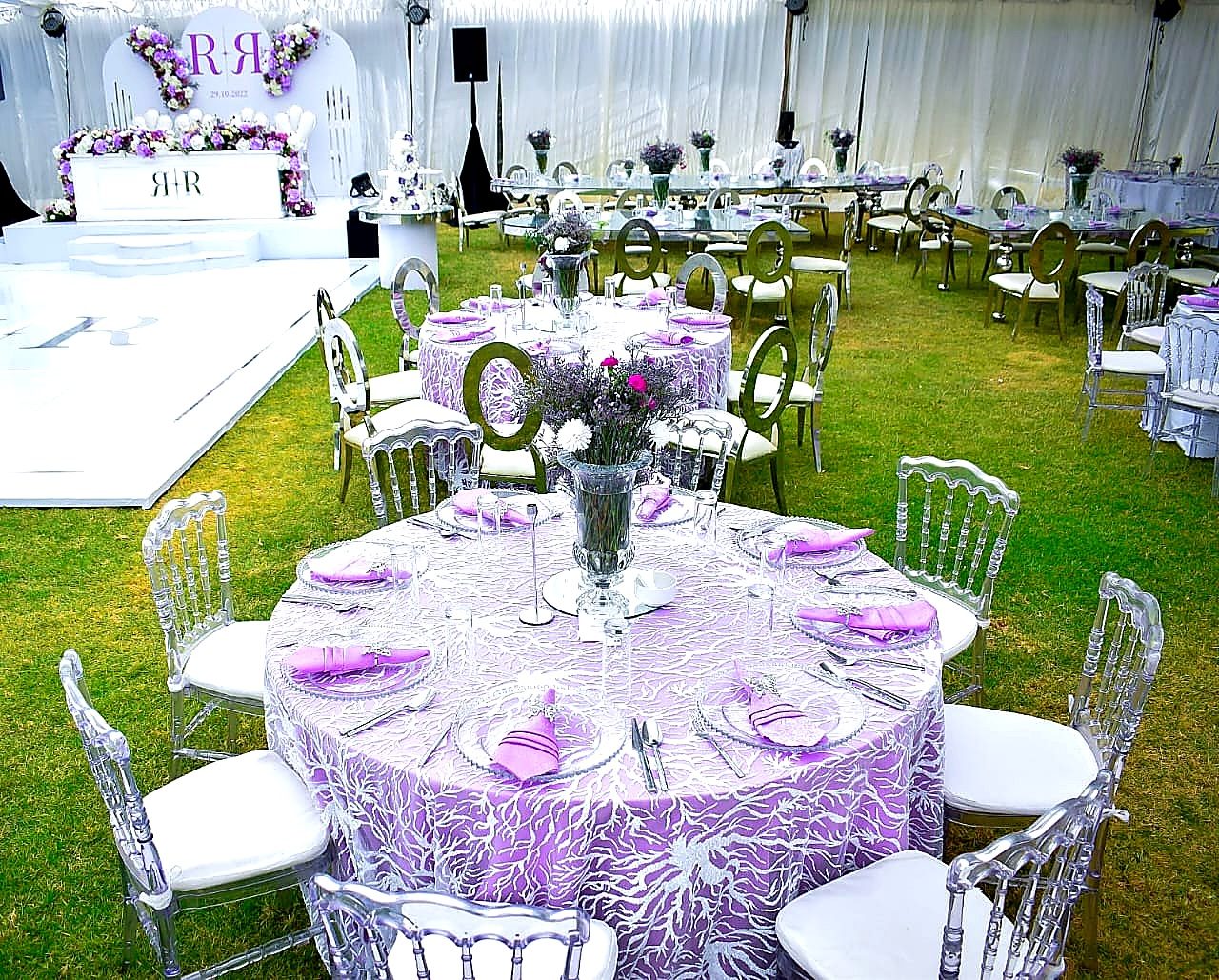 Dressed Round Table with Elegant Overlay for Hire in Nairobi - view 5