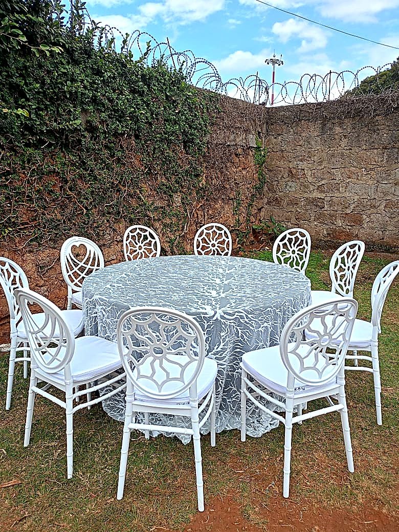 Dressed Round Table with Elegant Overlay for Hire in Nairobi