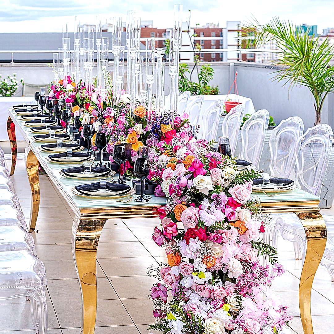 Wedding Stainless Steel Glass Table for Hire in Nairobi