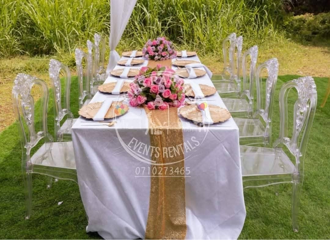 Crystal Clear Ghost Chairs for wedding hire in Nairobi