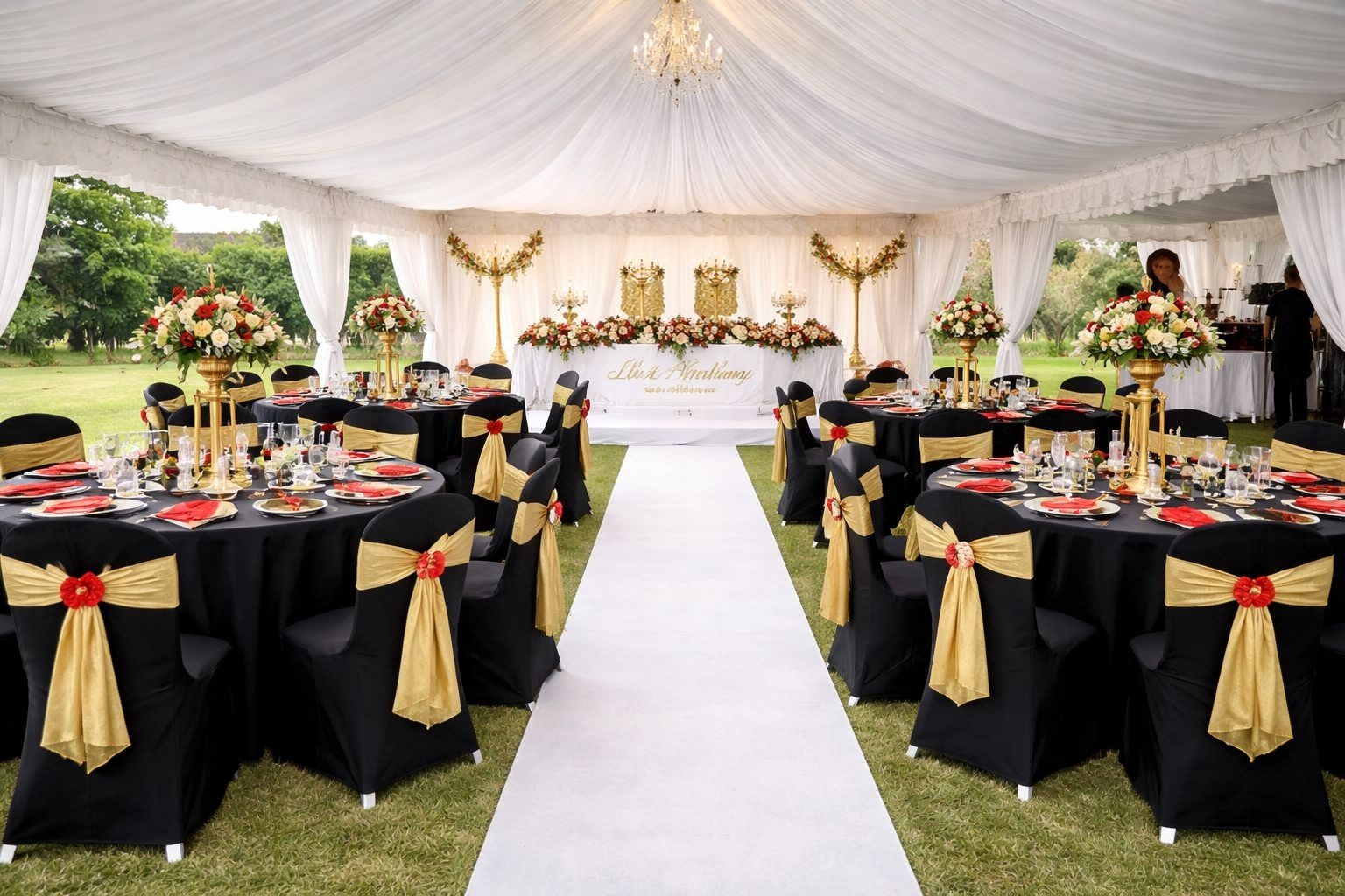 Plastic Chairs Dressed for wedding ceremony hire in Nairobi