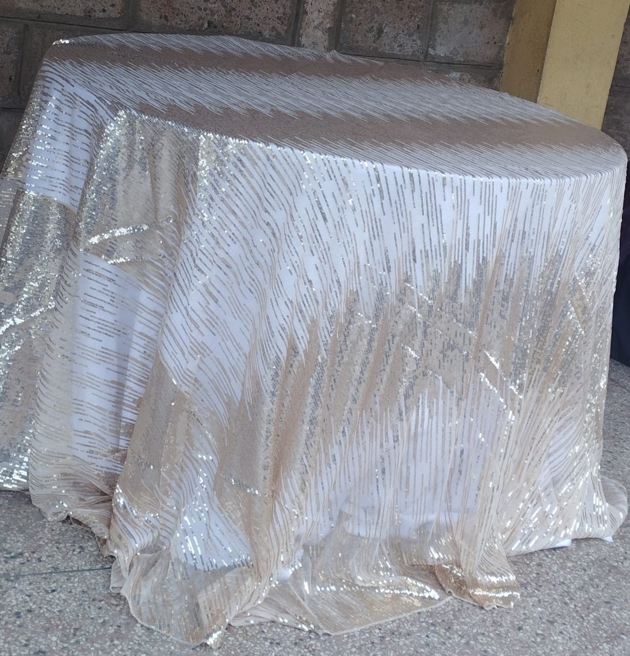Shiny Overlay Round Table for Hire (8-Seater) &mdash; wedding item for hire in Nairobi (4)
