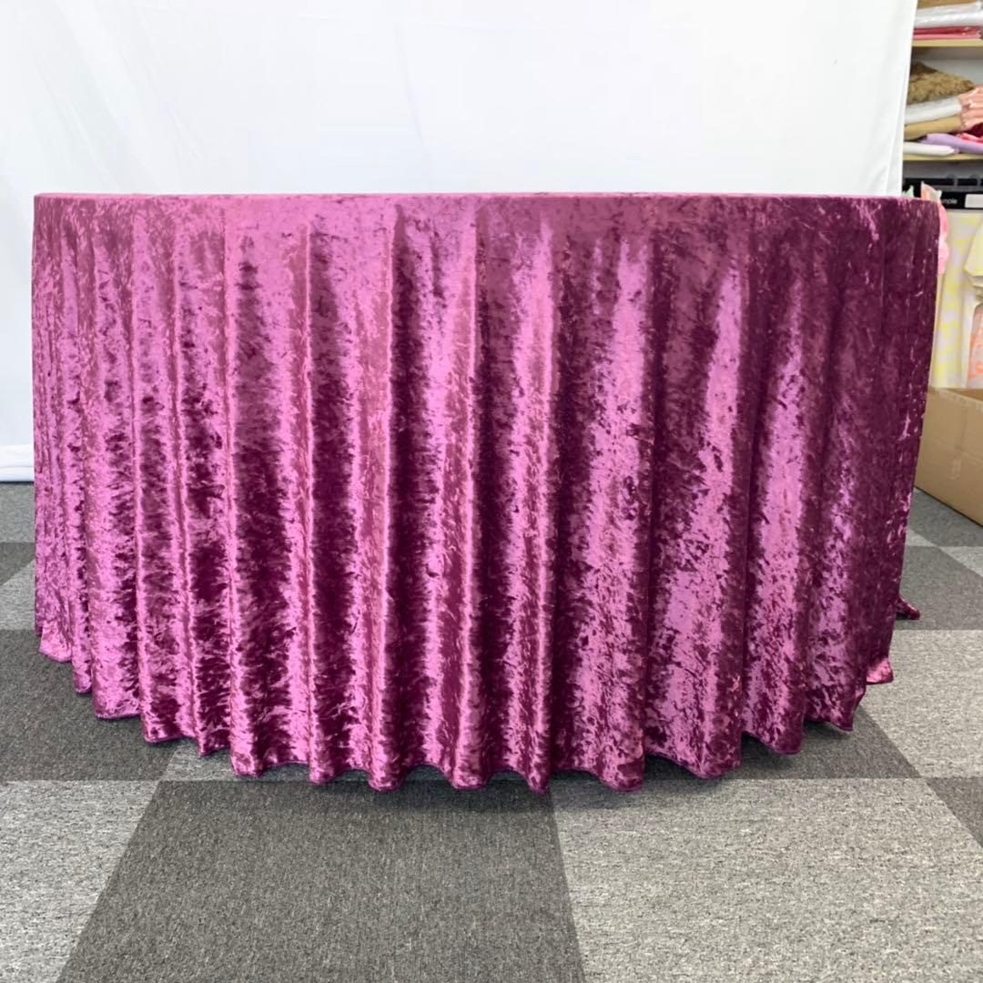 Velvet-Dressed Round Table for Hire (8-Seater) &mdash; wedding item for hire in Nairobi (1)